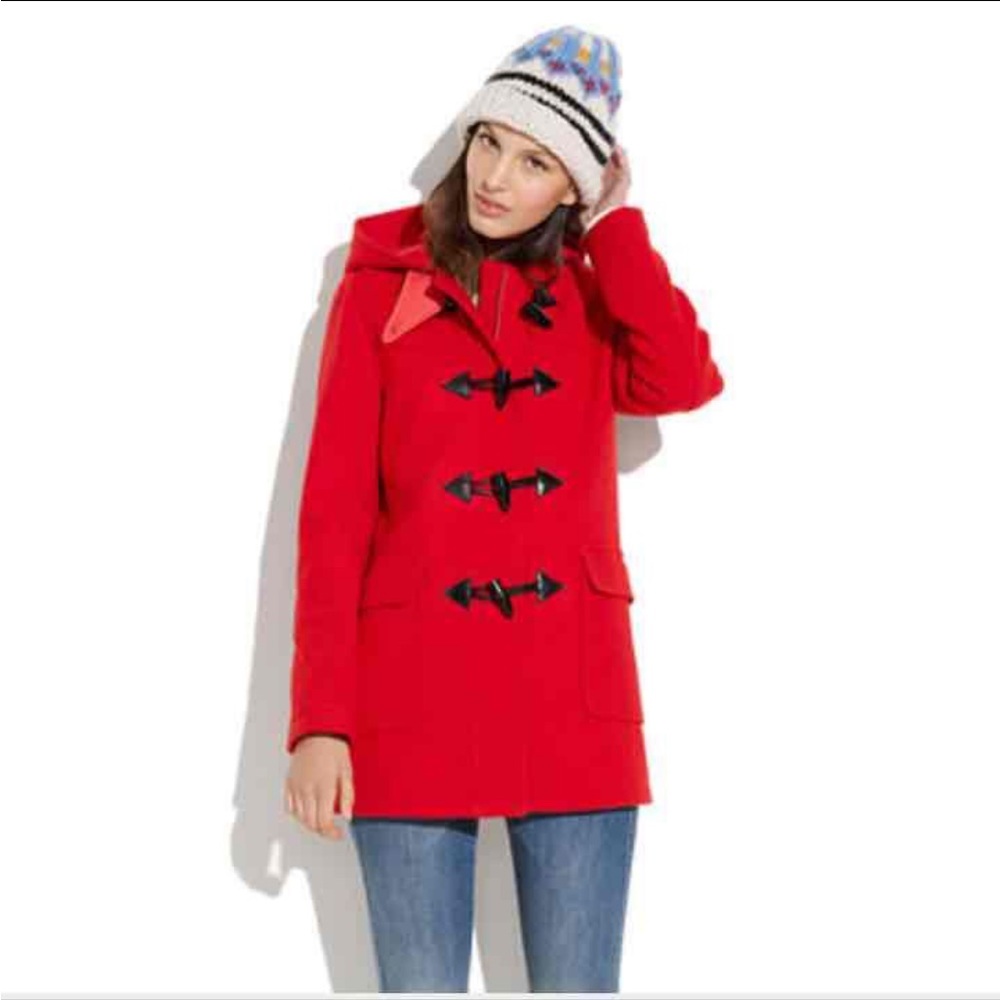Madewell Red Toggle coat xs